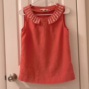 Boden peach linen top, size 6